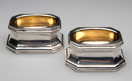 Octagonal Silver Trencher Salts (Pair)